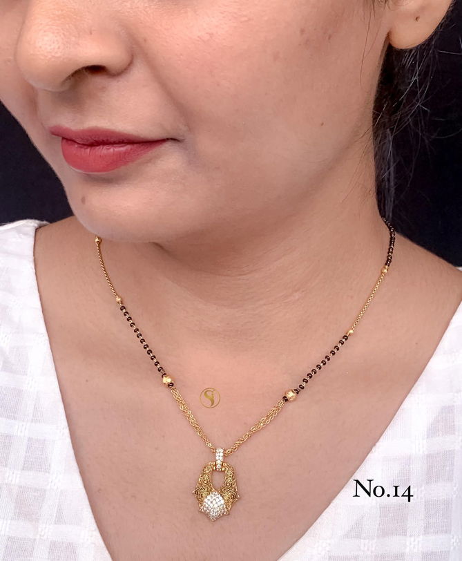 16 Designer AD Regular Wear Diamond Mangalsutra Wholesale Online
